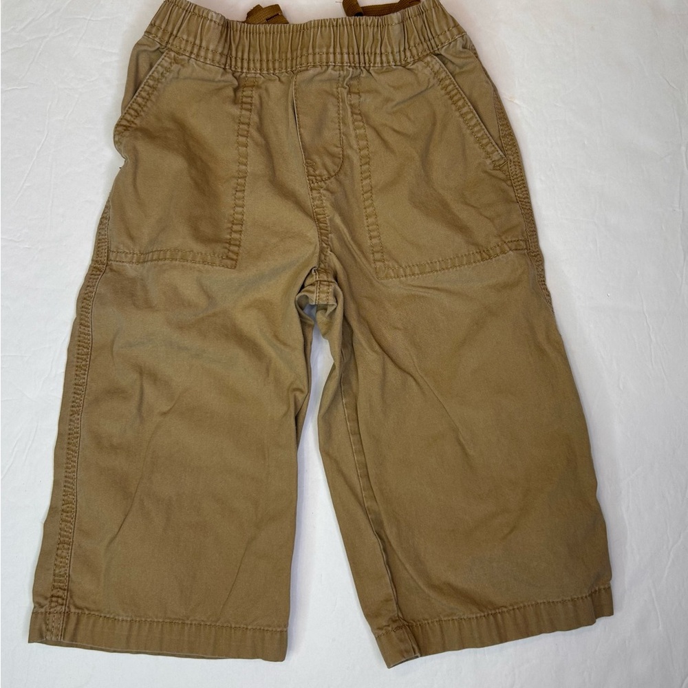 Place Kids Casual Tan Pants Adjustable Waistband Size 12-18 Months